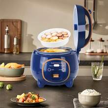 LIPETY Mini olla arrocera de 8 l, voltaje dual 110 V-220 V, olla interior extraíble, multifuncional para cocinar arroz, hervir agua y cocinar sopa a fuego lento, olla eléctrica compacta de pequeña capacidad. - Enchufe EU Tipo E(220-240V) - Ver 7