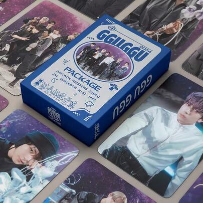 55张新专辑特别版照片卡，2024 GGU PACKAGE 非官方粉丝自制Lomo卡，K-POP粉丝自制照片卡收藏，新系列收藏卡，流行音乐周边，盒装卡片套装