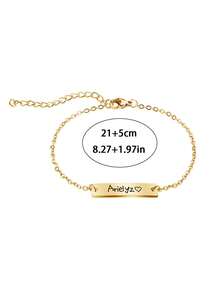 Vòng chân mặt dây chuyền khắc tên cá nhân, vòng chân dành cho mẹ thiết kế riêng, trang sức mùa hè tinh tế, vòng chân khắc thông tin nhận dạng. - vàng vàng - Xem 4