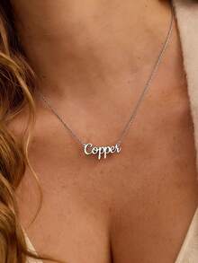 1 Stück personalisierte [Kundenname] Damenkette, Edelstahl Schmuck, Damenkette, Damenschmuck, minimalistisches Geschenk, geeignet für den Alltag und festliche Anlässe, geeignet als Jahrestags- oder Geburtstagsgeschenk für die Freundin, Valentinstag Geschenk, Ramadan, Eid Al-Fitr, Geburtstag Geschenk, Jahrestags Geschenk, St. Peter's Park Feiertags Geschenk, Muttertags Geschenk für Mama, personalisiertes Kundengeschenk - Verschiedenfarbig - Übersicht 9