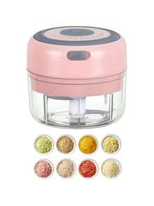1pc Mini Wireless Electric Garlic Grinder, Kitchen Gadget,1pc Electric Mini Three Blade Garlic Chopper, Garlic Compactor, Wireless Electric Garlic Beater, Garlic Puree Compactor, Household Garlic Mashing Machine, Multifunctional Vegetable Food Processor, Meat Grinder, Wireless Garlic Compactor, Portable Mixer, Portable 250ml Food Chopper, Vegetable Chopper, Kitchen Onion Chopper, Used For Portable Small Food Processing Of Garlic, Ginger, Chili, And Vegetables (With USB Charging Cable Included) - 彩色 - 查看 19
