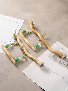 PETSIN 虎纹鹦鹉天然弯木藤球秋千，中小型鹦鹉互动栖架用品，笼用秋千玩具，自然环境悬挂配件（所有配件颜色随机组装发货） - 查看 7