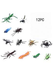 12pcs Forest Wild Insect Animal Model Set, Including Butterfly, Scorpion, Mantis, Cicada, Dragonfly, Suitable For Movable Figurine, Micro Educational Props, Halloween Toys And Gifts - Multicolor - View 6