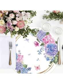 Paquete de 12/24 piezas, Manteles individuales redondos de 33 cm, Manteles individuales desechables con patrón de óxido, Adecuados para Navidad, restaurantes, cumpleaños, fiestas, banquetes, fiestas de graduación. - Ver 3