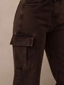 Women's Wide Leg Jeans, Colors, 100% Premium Fabric, Summer Fashion  2025, Modern Design - Rust Brown - View 7