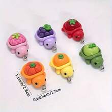 12pcs/24pcs Of New High-Quality Fashionable 3D Colorful Fruit And Floral Turtle Resin Decorations - Suitable For Jewelry, Earrings, Necklaces, And Phone Chains. Vibrant Accessory Making Supplies, Perfect Small Gifts For Friends And Family - Multicolor - View 7