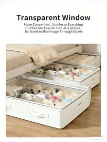 1 hộp đựng đồ dưới gầm giường siêu rộng, thiết kế ngăn kéo phẳng dung tích lớn, thích hợp để đựng quần áo, chăn, đồ dùng theo mùa, tiết kiệm không gian khung giường, hộp đựng đồ đa năng cho tủ quần áo gia đình - Nhiều màu - Xem 6