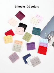 20pcs 2hooks/3hooks/4hooks Bra Extension Buckle, Bra Extender Hook, Underwear Accessory - Multicolor - View 3