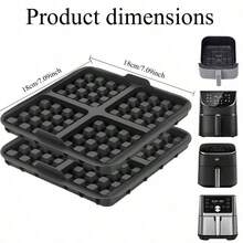 1 khuôn bánh waffle vuông - Khay nướng chống dính, phù hợp với hầu hết các loại nồi chiên không dầu 4-7 lít, có thể tái sử dụng để làm bánh waffle Bỉ, bánh pancake và đánh trứng, an toàn khi rửa bằng máy rửa chén. - Nhiều màu - Xem 7