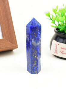 1支天然海蓝宝石水晶疗愈棒，六角尖头宝石棒装饰 - 青金石 - 查看 13