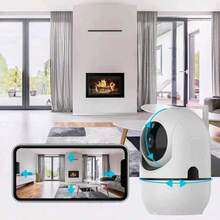 1/2个1080P高清355°旋转全景WiFi安防摄像头，室内家庭监控，具备移动和声音检测、双向语音、夜视功能，可通过手机App远程查看，USB供电，无需电池 - 适用于办公室、家庭、教室等场所的安防监控 - 白色 - 查看 7