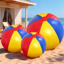 1pc Inflatable Giant Oversized Colorful Ball, Thick PVC Material Durable Portable Large Rainbow Balloon, Summer Water Game Ball For Pool Beach Party Group Throwing Activity - Multicolor - View 3