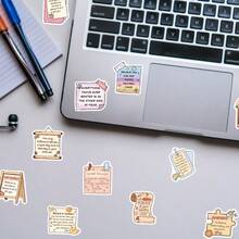 SCXXBSW 50 miếng dán hình câu nói truyền cảm hứng bằng tiếng Anh, hình hoạt hình dễ thương dùng cho mục đích tự làm như dán lên ván trượt, bình nước, máy tính xách tay và điện thoại di động. - A - Xem 6