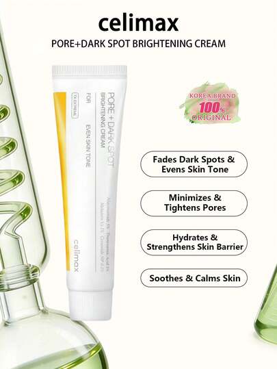 celimax Pore+Dark Spot Brightening Cream 35ml, 5% Niacinamide + 5% Tranexamic Acid, Fades Dark Spots & Evens Skin Tone, Minimizes Pores, Deep Hydration, Lightweight Non-Sticky Texture, Daily Moisturizer For All Skin Types, Korean Skincare.