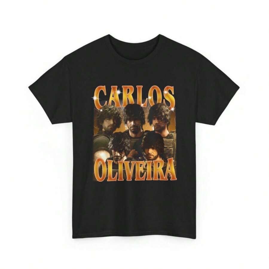 Carlos Oliveira T-Shirt With 90s Graphic Style, Carlos Oliveira Retro T-Shirt, Carlos Oliveira RE9 T-Shirt, Carlos Oliveira Sweatshirt - 黑色 - 查看 1