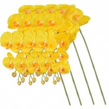 1支/10支装27英寸仿真蝴蝶兰花茎，质感逼真，适用于家居、办公室、婚礼装饰，也适合宿舍、情人节、母亲节礼物、人造植物、办公室、派对、节日、生日等多种场合，可用于家居、入口、酒店、餐厅、客厅、卧室、婚礼、厨房、花园等场所，营造装饰风格，是派对和节日装饰的理想之选。 - 黃色 - 查看 11