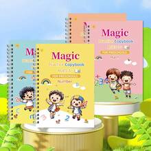 4pcs Children's Pencil Control & Intelligence Training Books, Montessori Educational Tools, Children's English Practice Copybooks, Grooved Magic Copybooks, Reusable Pencil Control Training Books, Preschool Handwriting Practice Books - Multicolor - View 7