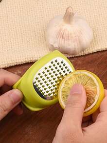 Stainless Steel 4-In-1 Manual Grater & Slicer - Lemon, Cheese, Garlic, Ginger Zester Shredder With Ergonomic Handle, Compact Kitchen Tool For Vegetables, 430 Stainless Steel, Easy To Clean, Food Preparation, Functional Kitchenware - Multicolor - View 4