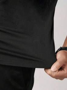 Men's Summer Hooded T-Shirt, JDM Car Graffiti Street Fashion Pullover - Black - View 6