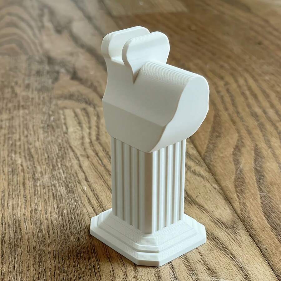 Creative 3D-Printed Roman Column Eyeglass Holder Crafted From Premium Photopolymer Resin, This Elegant Column-Style Holder Features An Ivory-White Finish With Intricate Grooved Detailing. Its Smooth Surface And Refined Texture Make It A Stylish Desktop Accent While Securely Holding All Types Of Eyeglasses And Fashion Glasses. - A - View 1