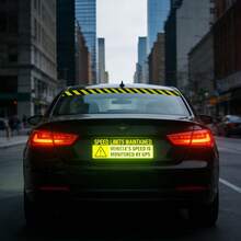 黄色车辆速度由 GPS 监控乙烯基磁性标签 10 英寸 x 3.5 英寸 高反光限速标志贴纸 2 件装 汽车安全警示标志 - A - 查看 5