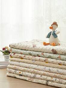 Cute Cartoon Pet Mat, Rabbit & Carrot Print Quilted Dog Cat Bed Mat, Four Seasons Universal Breathable Pet Pad, Soft Washable Pet Crate Mat For Small Medium Dogs Cats, Ideal For Sofa, Floor & Pet Carrier Use, Available In 4 Sizes (1kg/5kg/15kg) - Multicolor - View 1