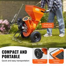 Wood Chipper Shredder Mulcher, 7HP Heavy Duty Gas Powered Engine, 3" Max Diameter 212cc 4.1 KW, 4-Stroke 3-In-1 Woodchipper, Fast Chipping Chopping For Forestry, Gardens, EPA Certified - 7HP 212cc 4.1 kW - 查看 5