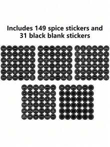 5 Sheets, 180pcs Total Round Spice Label Stickers, Writable & Erasable, Suitable For Kitchen Spice Jars, Food Containers, Spice Storage Box Lids - Multicolor - View 5