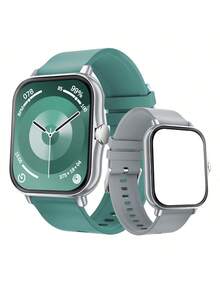 2026新款时尚智能手表，男女通用，佩戴更舒适耐用，适合日常佩戴，具备来电提醒、220mAh电池、1.83英寸触摸屏、可调节硅胶表带、计步器功能，兼容iOS和安卓系统。 - 彩色 - 查看 15