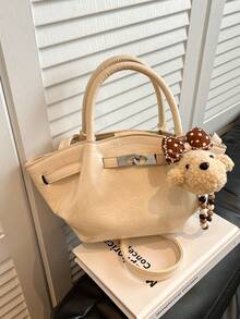 2026 New Korean Niche Design Bucket Bag, Fashionable Retro High-Quality Shoulder Bag - White - View 4