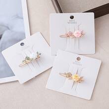 1pc, Fresh Wind Flower Hair Clip, Women's Sweet Flower Hair Clip, Alloy Material, Versatile Holiday Accessories - Multicolor - View 3