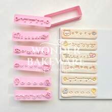 DIY Biscuit Cookie Plunger Cutters Rectangular Mold Cartoon Animal Cookie Mold Chestnut Steamed Biscuits Dessert Baking Tools - Pink - View 4