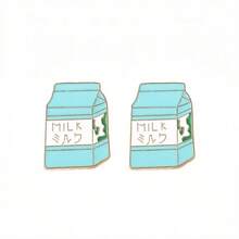 2pcs/Set Cute Cartoon Milk Coffee Enamel Metal Brooch Pin, Suitable For Backpack & Clothing Decor, European & American Fashion, Small Gift - Multicolor - View 12