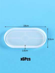 1pc/3pcs/6pcs Oval Crystal Epoxy Resin Coaster Mold, DIY Jewelry Earring Storage Tray Dish, Desktop Organizer Silicone Mold - Epoxy Resin Coaster Molds - View 9