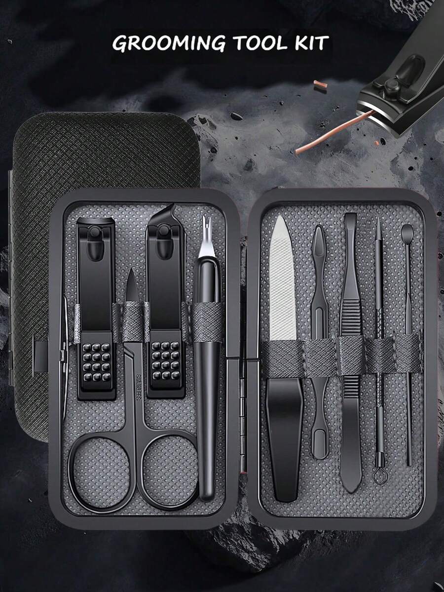 Men's Grooming Kit, Manicure Set With Nail Clippers & Travel Case, Ideal Gift For Men, Family - Multicolor - View 1