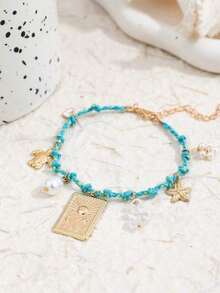 1pc Personalized Letter, Heart, Charm Bracelet Women Valentines DS3M - 黃金2 - 查看 9