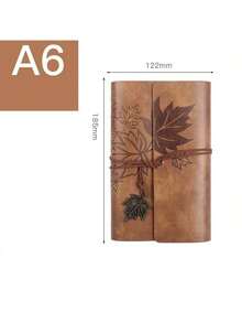 1 pieza Cuaderno de hojas sueltas de negocios de 80 páginas de color marrón claro, libreta de notas de papel kraft, diario de viaje - hoja - Ver 12