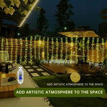 1pc,90LED Willow Decoration Lights ,Simulation Plant Curtain String Lights,Outdoor LED Hanging Lights,8 Mode Twinkle Fairy String Lights,With USB Plug Christmas Decorative Lights,For Garden Patio Wedding Jungle Party Festival Decor Light(Not Including Batteries) - Dây đèn LED - Xem 11