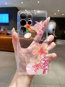 1pc Lily Flower & Sea Turtle Pattern Android Phone Case, Precise Camera Cutout Compatible With Samsung Galaxy S25 Ultra/Galaxy S24 Ultra/S24/S23 Ultra/A56 5G/A55 5G/A52s 5G/A26 5G, Nothing, Pixel, Protective Cover - Multicolor - View 3