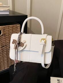 时尚百搭拼接个性化通勤女包单肩斜挎包 - 彩色 - 查看 4