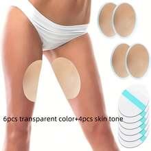 10-Pack Anti-Chafing Thigh Pads, Self-Adhesive Transparent Invisible Thigh Protectors, Sweat-Absorbing Comfortable Body Patches To Prevent Friction, Suitable For Fitness And Running Use - 透明 - 10 件 - 查看 10