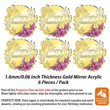 6/12 Pieces Happy Anniversary Wedding Dad Mum Acrylic Butterfly Heart And Rose Design Sweet Dessert Decoration Cupcake Topper For Party Supplier - View 22