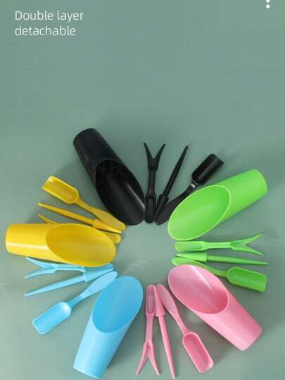 园艺工具 - 多肉植物铲、移植工具、打孔工具、园艺用品 - 彩色塑料工具套装