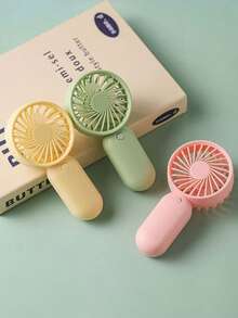 1pc Solid Color Minimalist Hand Fan, Mini Handheld Fan Powered By AA Battery (Battery Not Included), Portable Cooling Fan For Summer - Multicolor - View 9