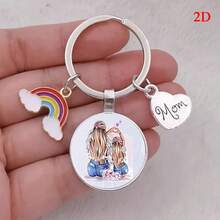 1件彩虹妈妈时光仿宝石项链，带彩虹吊坠，精美包包配饰，母亲节或节日礼物佳选 - 彩色 - 查看 20