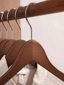 2pcs/5pcs/8pcs Peach Wood Hangers, Suitable For Suits & Shirts, Great For Hotel Bedroom Closet Storage - Multicolor - View 6