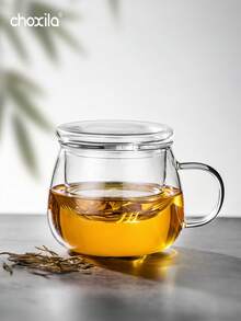 1pc High Borosilicate Glass Tea Cup, Japanese Style Tea Separation Inner Tea Strainer Glass Cup, Household Tea Cup, Water Cup - Glass Teacup - View 3