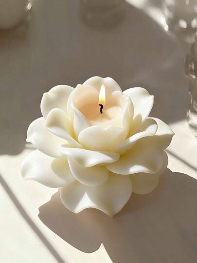 1pc Lotus Shaped Candle, Lotus Shaped Design - Fragrance - Smoke-Free, Long-Lasting Fragrance, Suitable For Home Decoration, Very Suitable For Bedroom Environment And DIY Gifts. Suitable For Home Decoration, Fireplaces, Living Rooms, Central Decoration, Offices, Holiday Gifts, Candle Sets, Aromatherapy Candles, Friend Gifts, Women's Gifts
