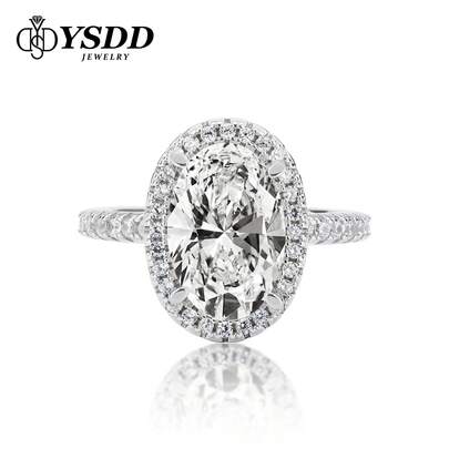 1pc Luxurious Pigeon Egg 5CT Moissanite Ring Diffuse Noble Oval Diamond Ring Women's Ring 925 Sterling Silver Engagement Wedding Promise Eternity Ring Anniversary Exquisite Jewelry Gift