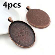 4pcs Pendant Blank Base Setting Fits 30x40mm Oval Cabochon Bezel Tray DIY Jewelry Making Accessories - 30x40mm - View 13